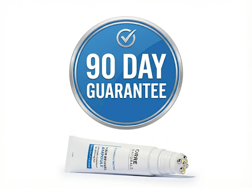 90-Day guarantee badge with the OrréNaturals Hair Revival Ampoule